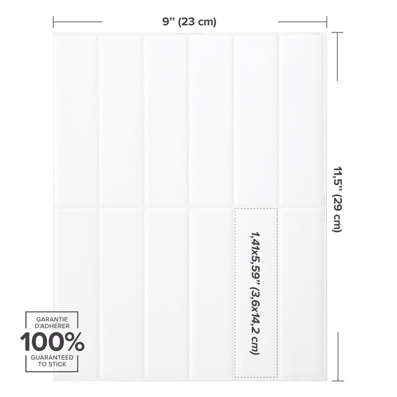 SMART TILES Peel and Stick Backsplash - 5 Sheets of 11.43"" x 9"" - 3D Adhesive Peel and Stick Tile Backsplash for Kitchen, Bathroom, Wall Tile - Image 3